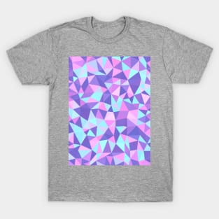 Purple, Pink, Aqua Multicolored Geometric Pattern T-Shirt